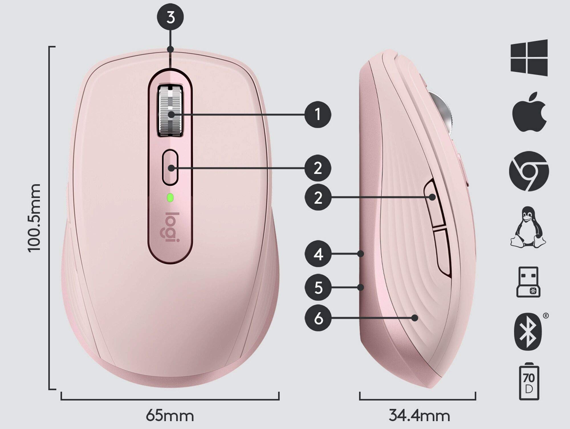 Logitech MX Anywhere 3 kompakte, leistungsstarke Maus