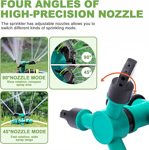 Miniatura 3 de Aspersor de césped para patio, rociadores de agua de jardín para césped, rociadores de patio, sistema de riego automático de rotación de 360 grados