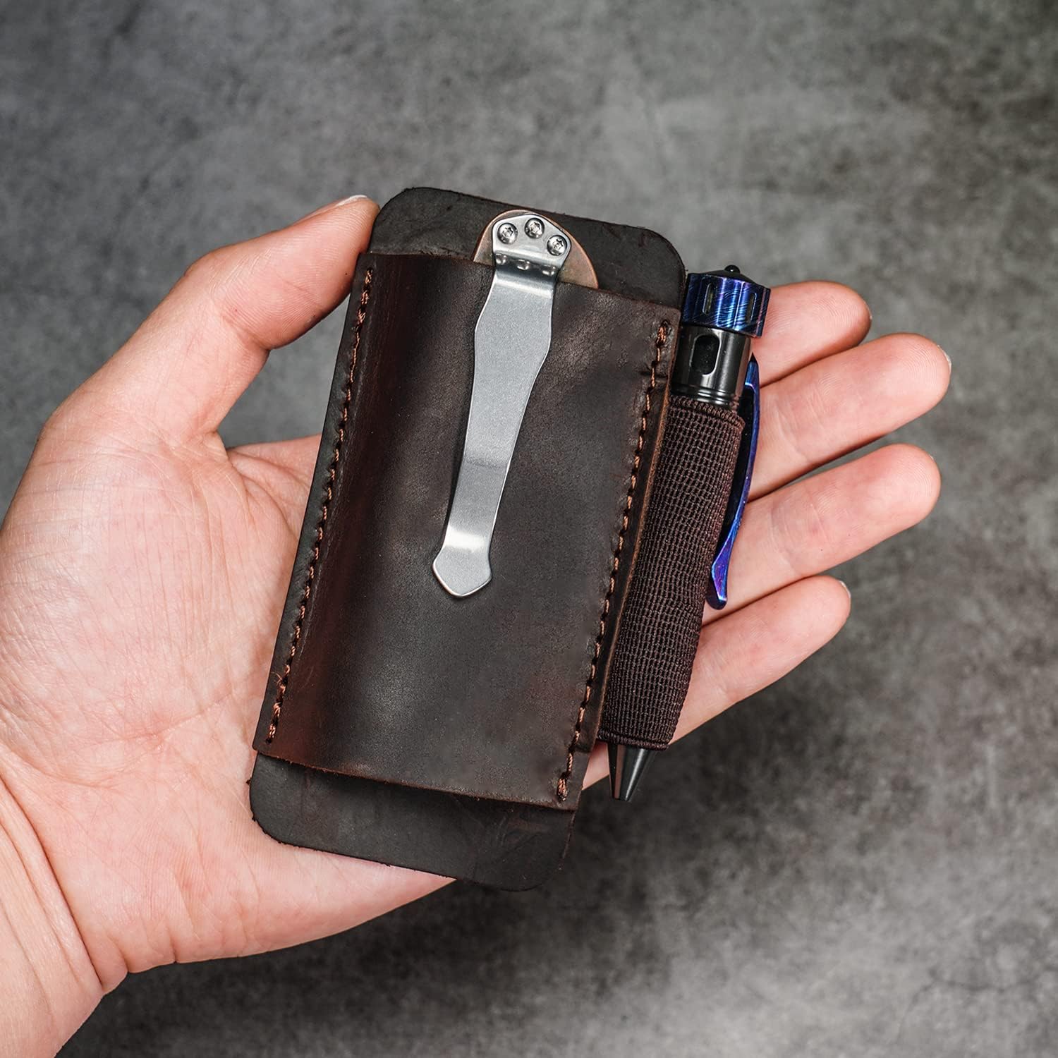 VIPERAED PJ11 EDC Petit étui en Cuir pour Ceinture, étui en Cuir pour Petite Lampe de Poche, Fourreau de Couteau Utilitaire, Pochette EDC pour Outils Multifonctions