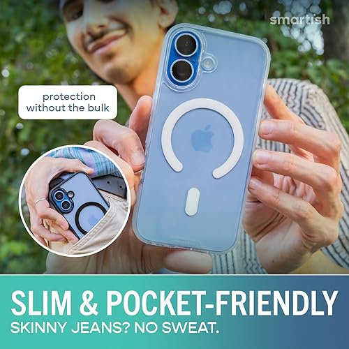 Miniatura 7 de Smartish Funda MagSafe Clear para iPhone 17 - Gripmunk - Funda magnética delgada ligera + protectora Funda transparente de agarre fino