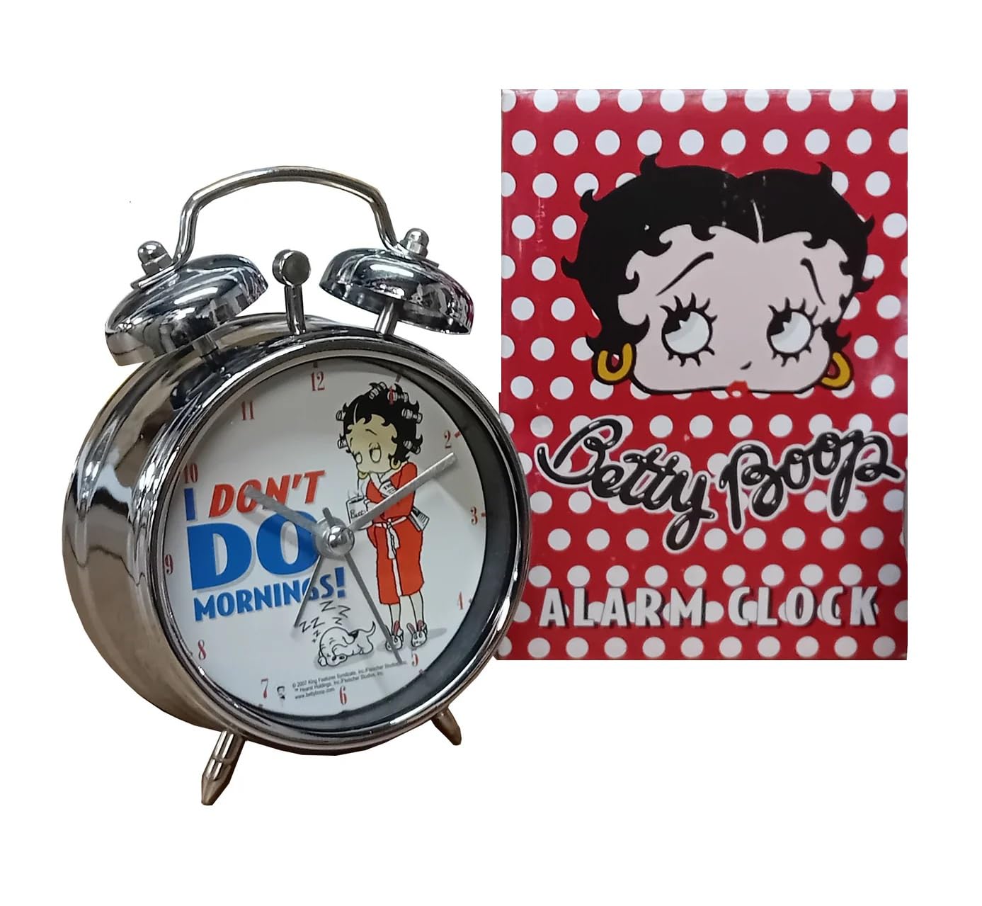 Instant Gifts Multicolor Betty Boop Alarm Clock, 7.5Cm Face, I Don't Do Mornings Design, Classic Cartoon Character Theme