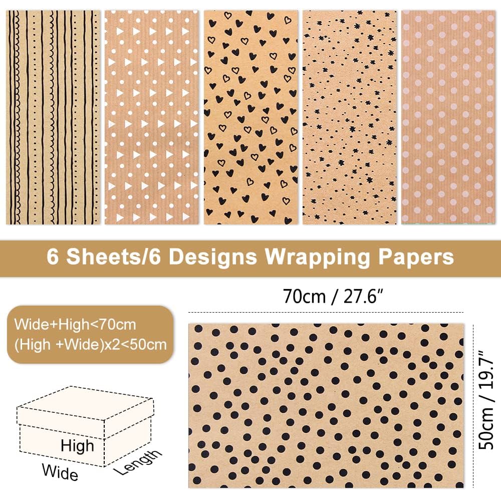 Apol Gift Wrapping Paper Birthday,Rainbow Pink Folded Gift Wrap Set