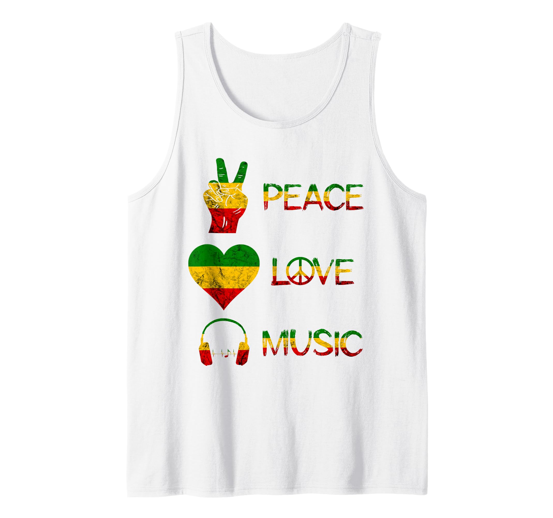Love Peace Music Rasta Reggae Rastafari Roots Reggae Pride Tank Top