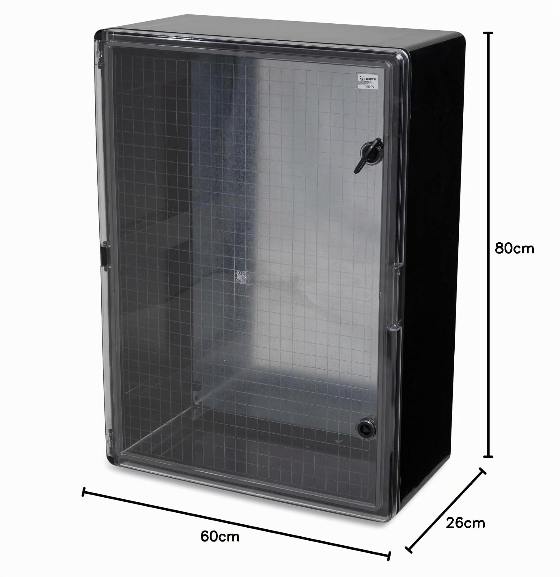 BOXEXPERT caja de distribucion exterior IP65 ABS 800 x 600 x 260 mm Fleet, impermeable, armario electrico/mural, caja industrial vacia, negro