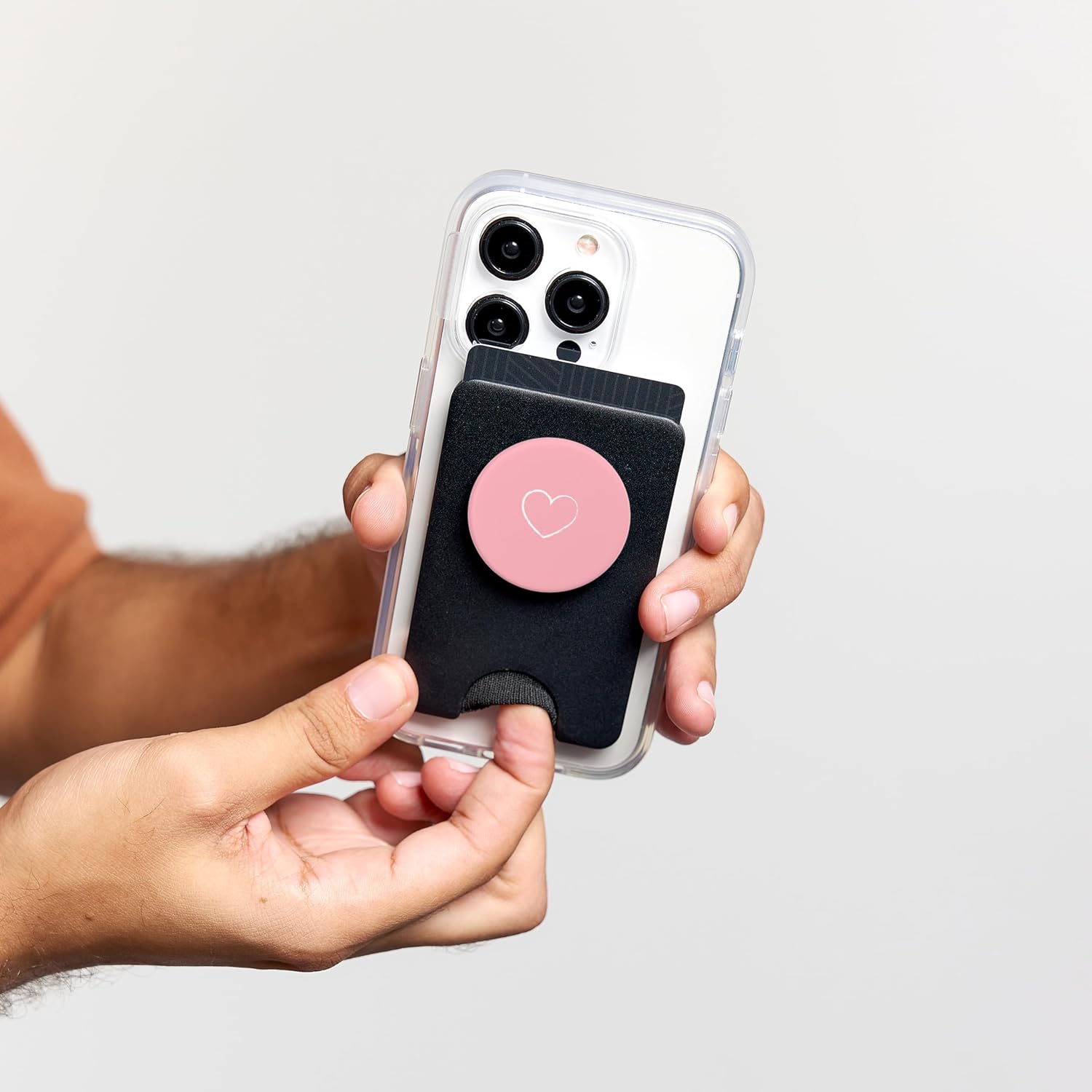Heart Light Pink PopSockets PopWallet for MagSafe
