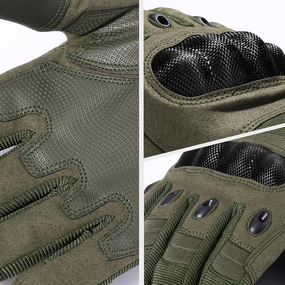 Motorcycle Tactical Gloves for Men - Touchscreen, Hard Shell & Palm Padding for Airsoft Paintball Hunting Hiking Camping Climbing Sports Cycling Gloves - Image 4
