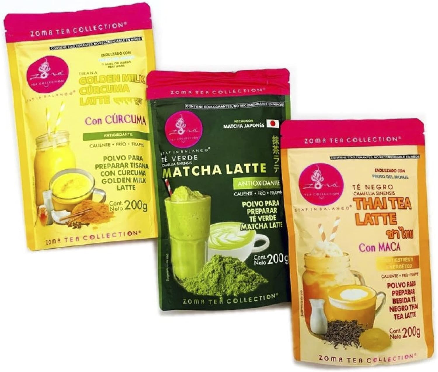 Zoma Tea Collection TRI PACK FAVORITE LATTE Té Verde Matcha japonés