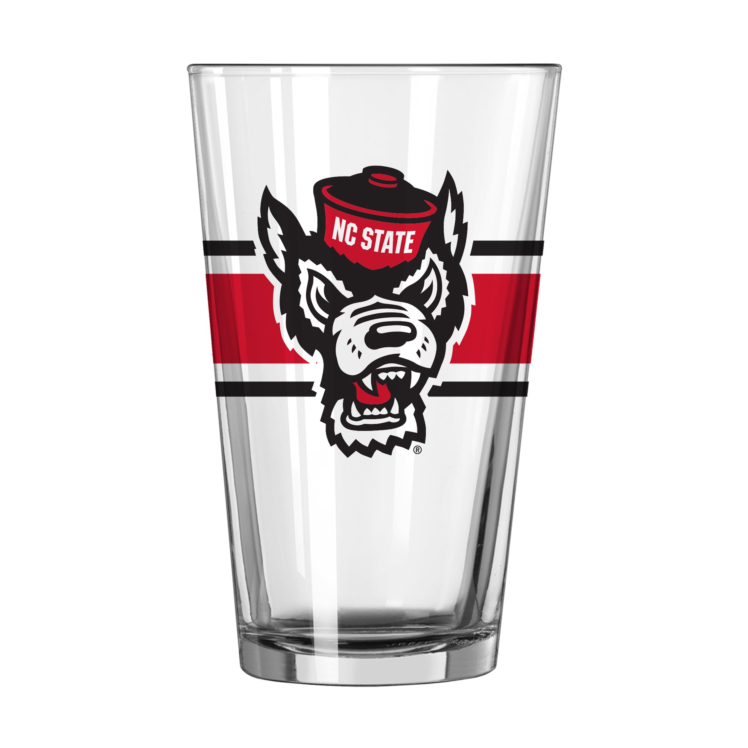 Logo Brands NCAA 16 oz Pint Glass - Durable Glass With Bold Team Color– Chip-Resistant Rim Drinkware For Fans, Tailgates, Home Bars &amp; Everyday Use