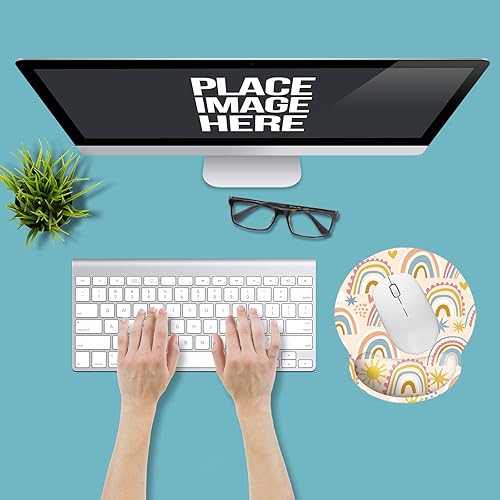 Miniatura 7 de Alfombrilla de espuma viscoelástica para mouse con soporte de muñeca, cómoda alfombrilla acolchada de 9 x 10 pulgadas para mouse de escritorio