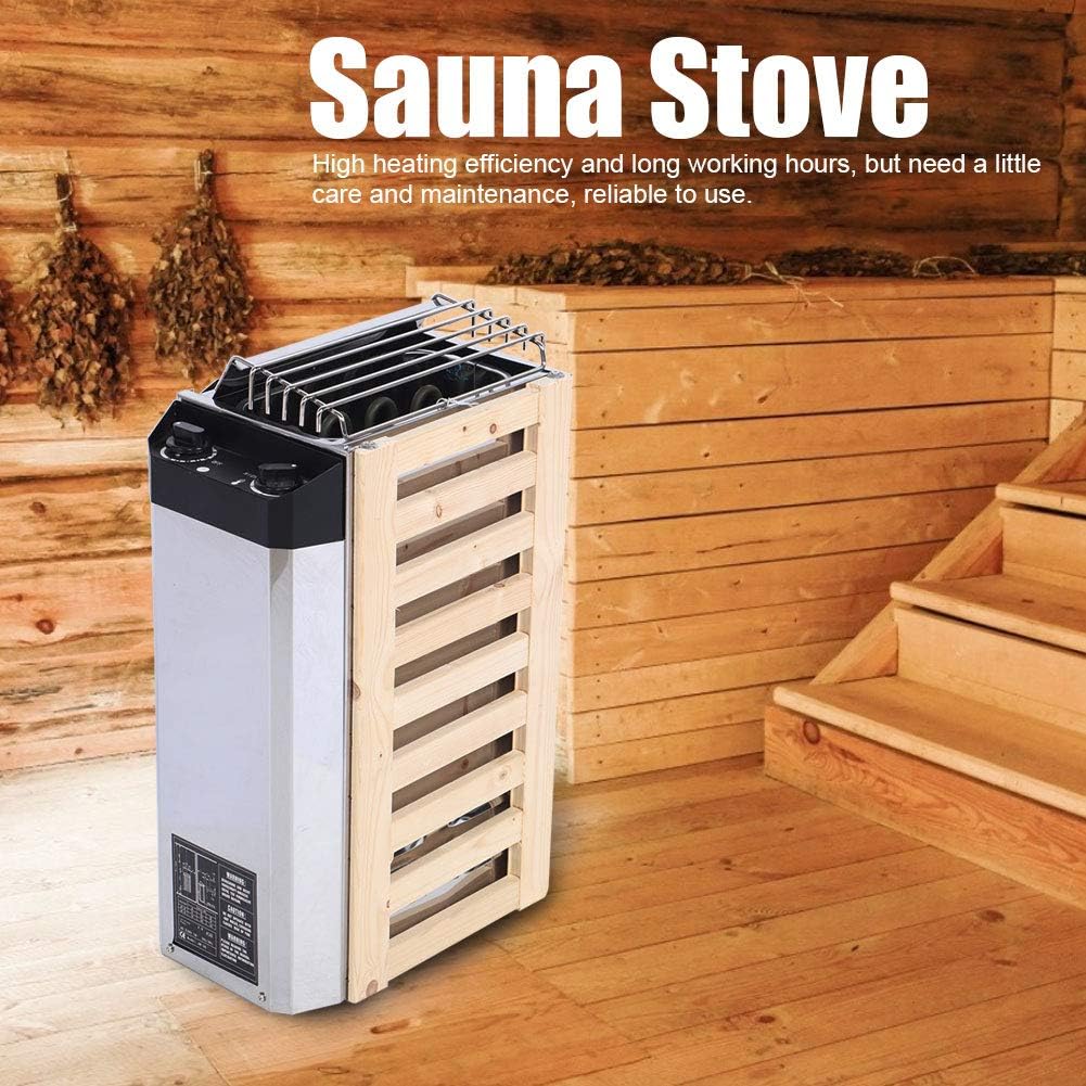 Sauna Heater, 3KW 220V Sauna Heater Stove Internal Control Type Stainless Steel Dry Steam Rapid Heating Electric Sauna Stove for Sauna Room Spa Shower Bath Sauna