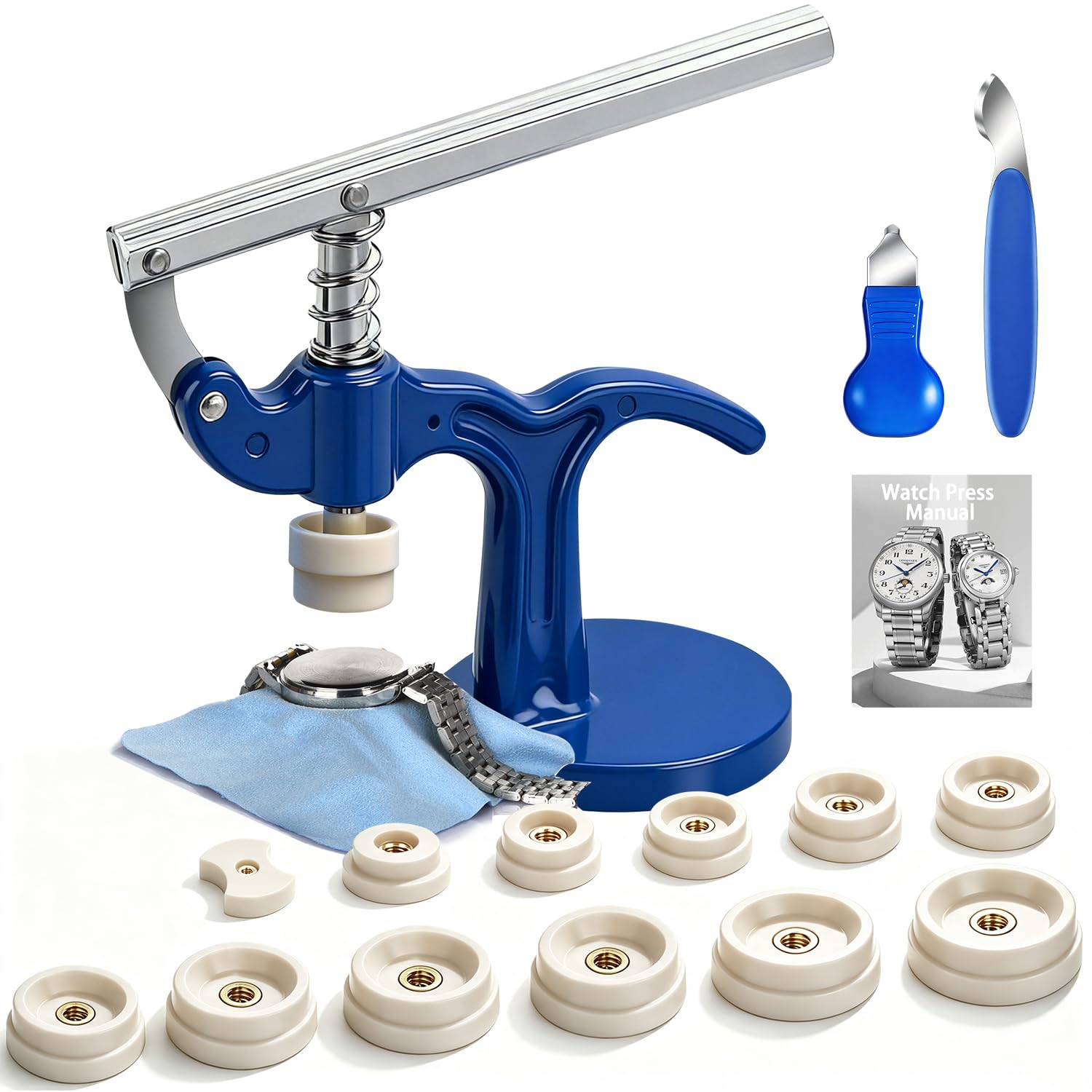 EasyTime Watch Press Tool Set: 16PCs Watch Repair Kit with Operation Manual