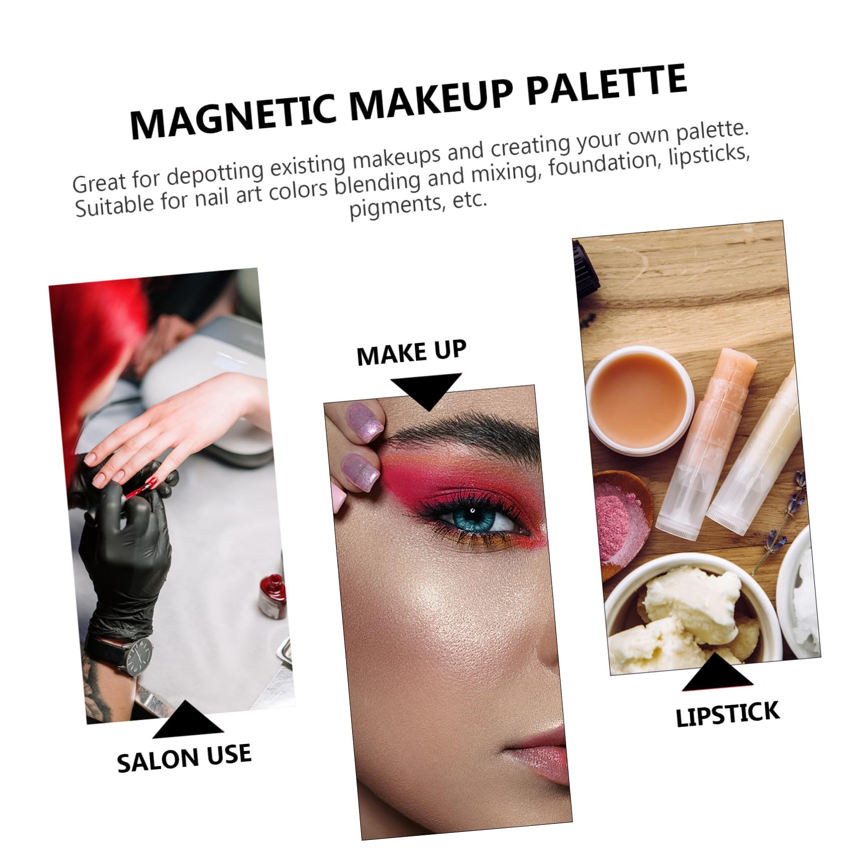 Mikinona 168pezzi Palette Magnetica Per Ombretti Spatola Inossidabile Perfetta Per Depotting e Miscelazione Strumento Di Trucco Professionale Per Uso Personale e Saloni Di Bellezza