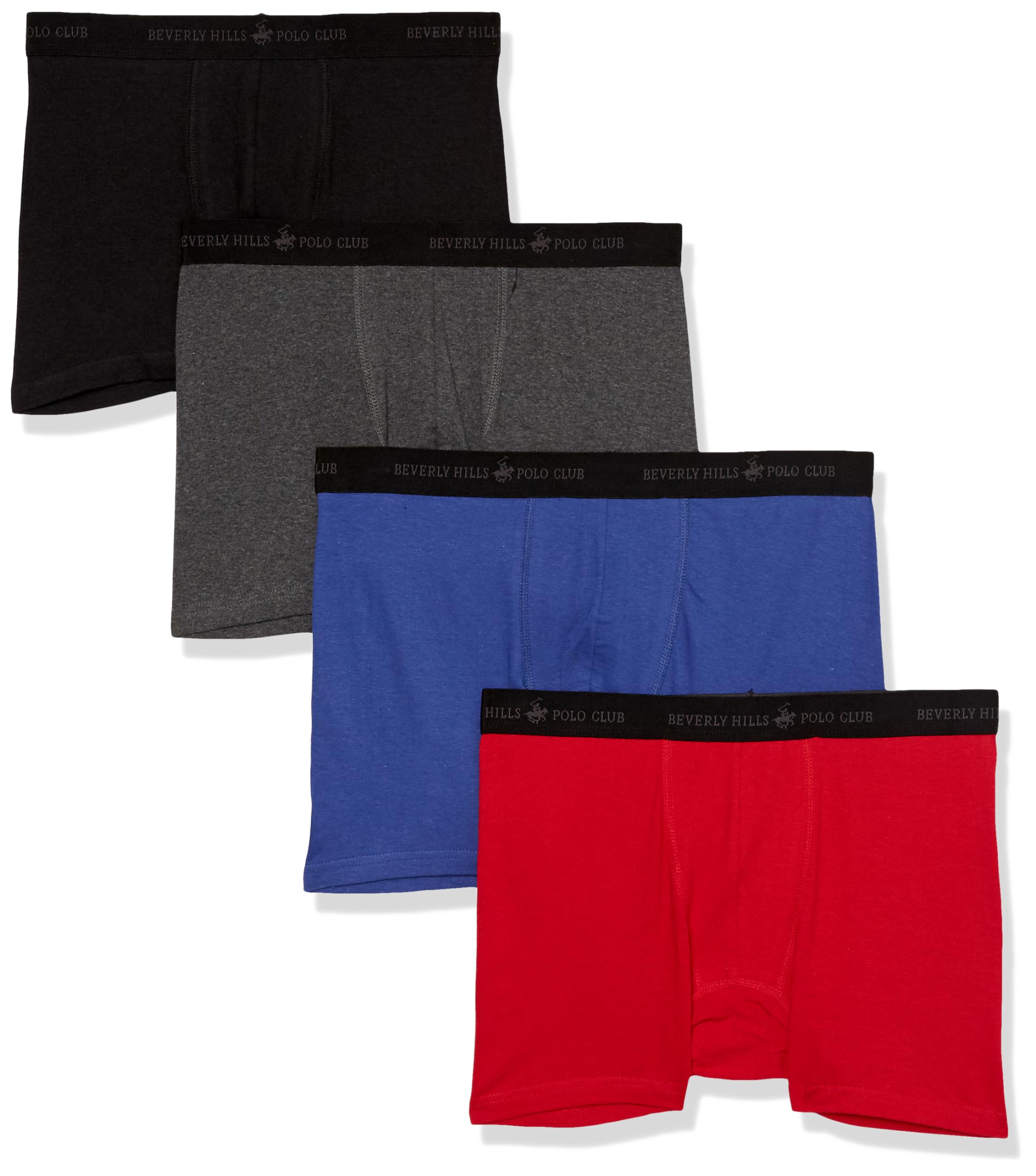 Beverly Hills Polo ClubMen's 4 Pack Basic Solid Boxer Briefs