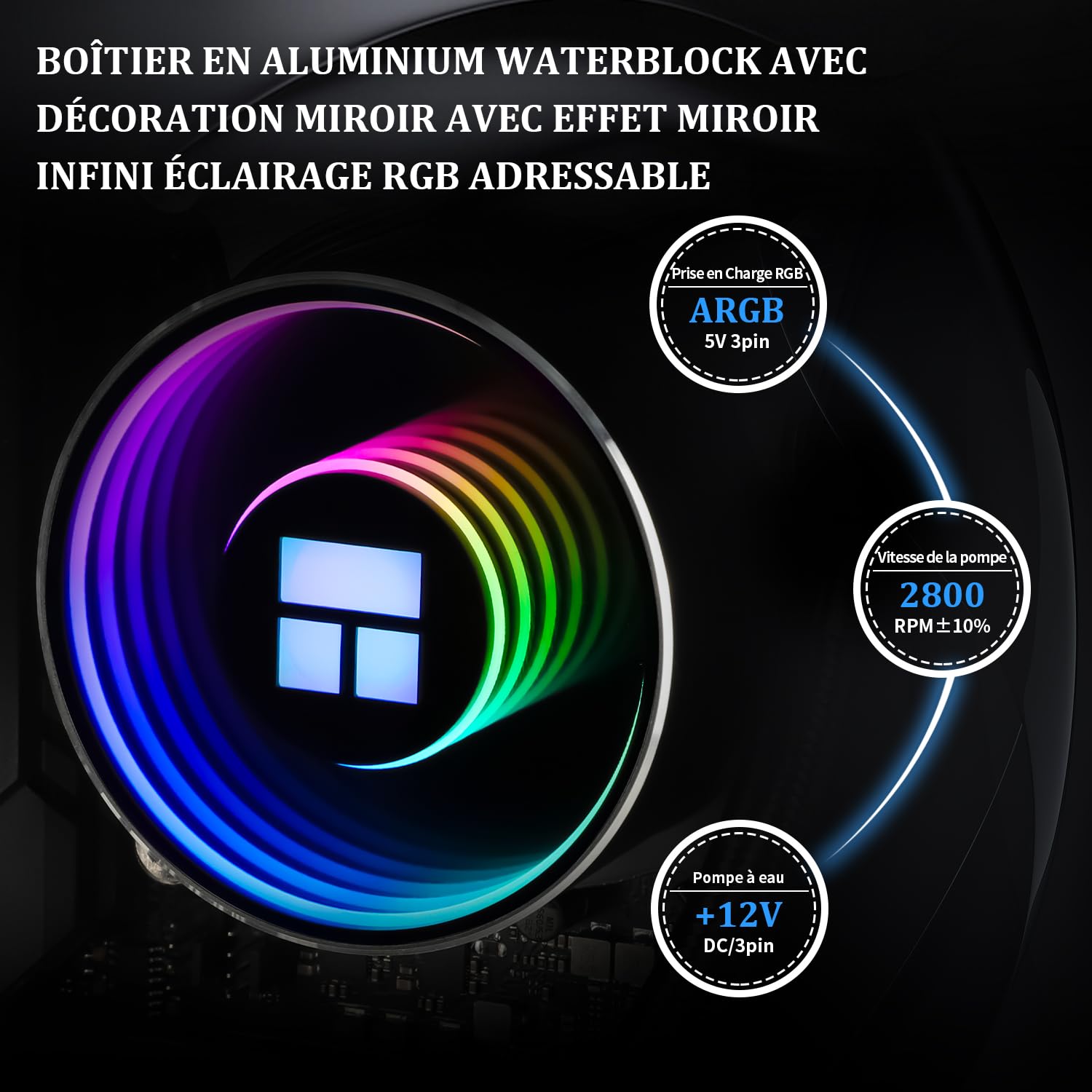 Thermalright Frozen Notte 120 ARGB Nero Refrigeratore d'acqua per processore, testa fredda ARGB, adatto per AMD: AM4/AM5, Intel LGA 1700/1851/1150/1151/1200