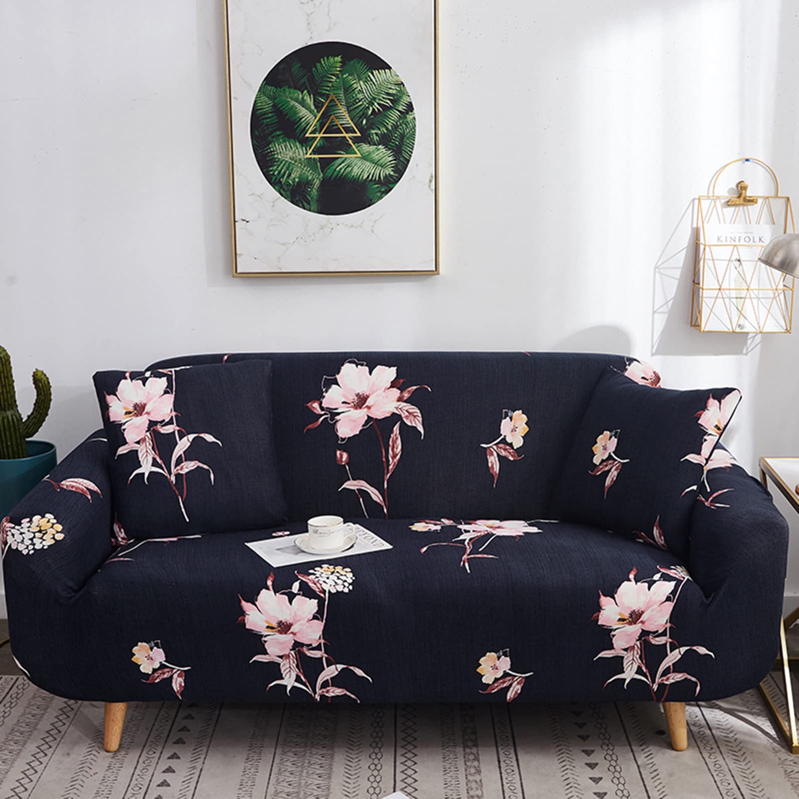 Housse de canapé imprimée extensible et universelle pour fauteuil 1 place A