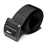 CQR Tactical Belt, Military Style Heavy Duty Belt, Webbing EDC Quick-Release Buckle, Flex Poly Black, X-Large
