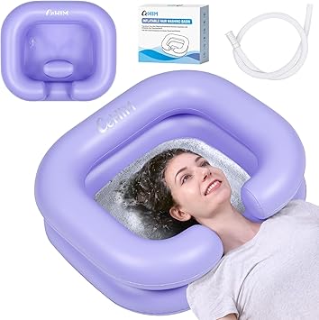 Inflatable Sink for Locs,Portable Shampoo Bowl,Hair Washing Basin for Bedridden, Disabled,Injured, Hair Wash Tub for Dreadlocks and at Home Sink Washing
