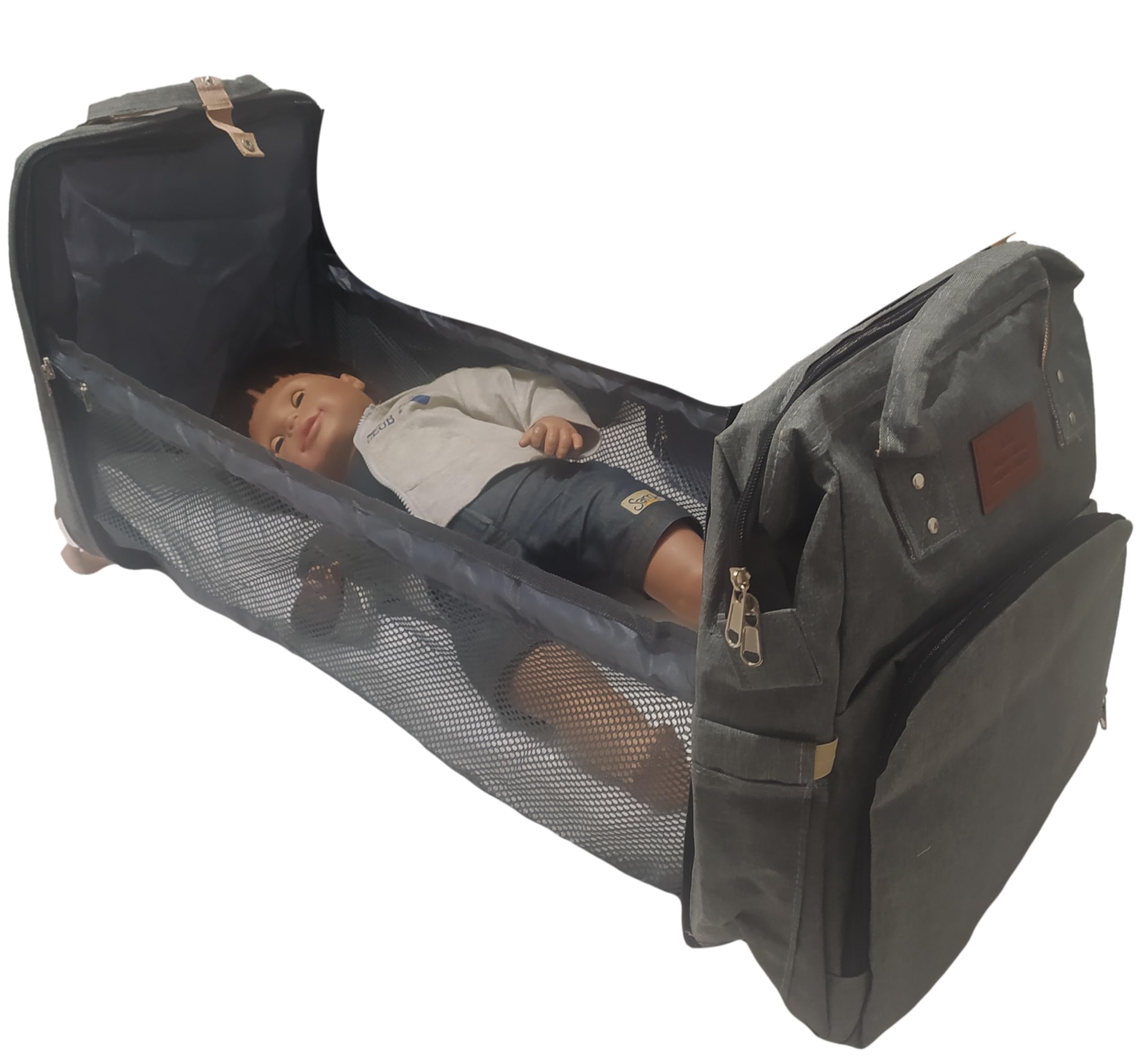 Sac à Langer Sac à Dos Hap Tim Grande Capacité Gris Foncé Avec - Main Image