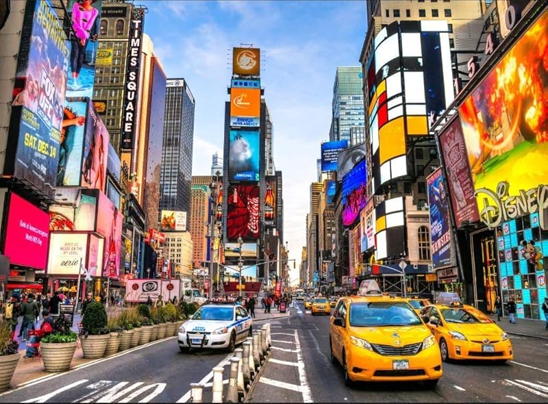 AveJoys Puzzle 1000 Pieces Adultes New York Times Square 70 x 50 cm Puzzle Adulte 1000 pièces Jeu éd