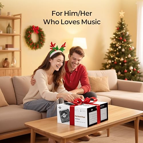 Miniatura 8 de Tocadiscos de vinilo Bluetooth, tocadiscos de transmisión por correa con altavoces integrados, cartucho magnético AT-3600L, soporta 3345 RPM,