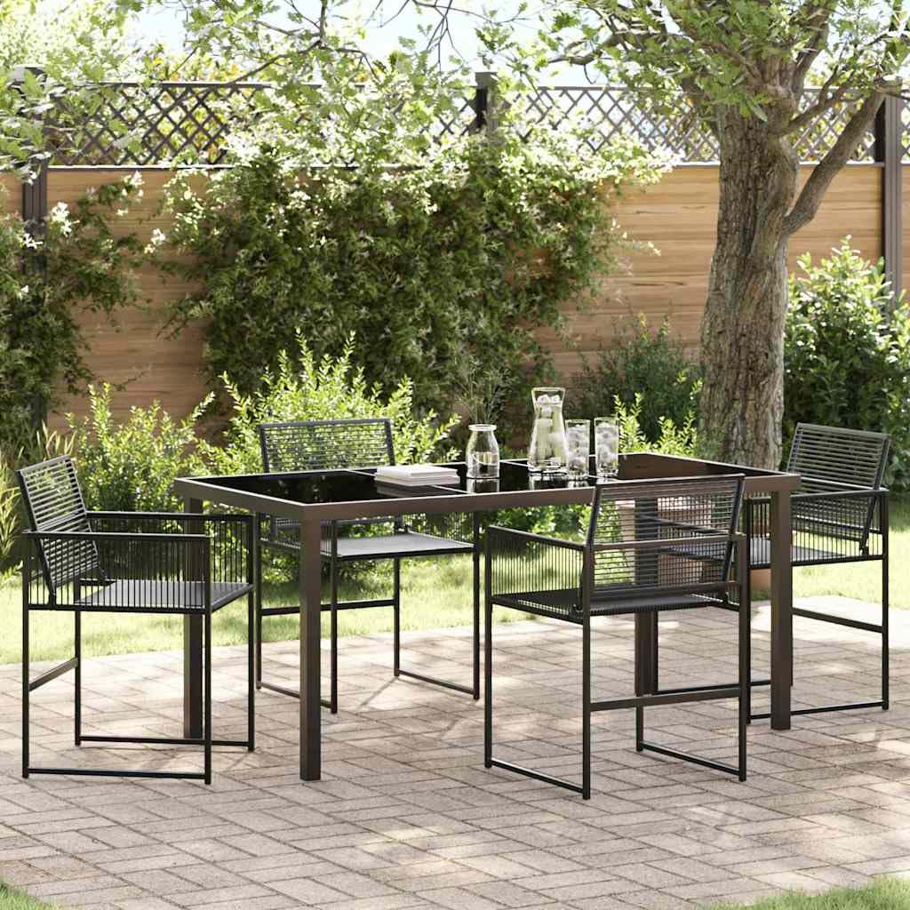 Mobilier de jardin 5 pièces avec table pliante réglable pour terrasse