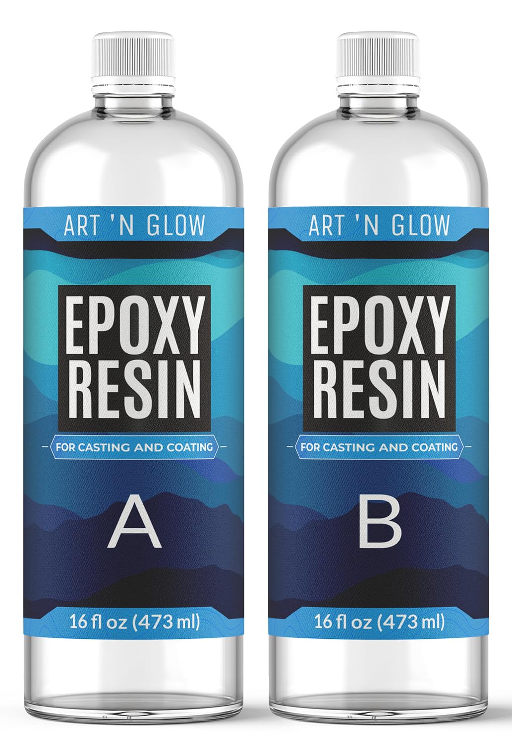 Art 'N Glow ‘N Epoxy Resin for Clear Casting and Coating - 32 Ounce Kit - Perfect for Molds, Crafts, Tumblers, Jewelry, Wood - Food Safe, Non Yellowing, Bubble Free, and Made in The USA
