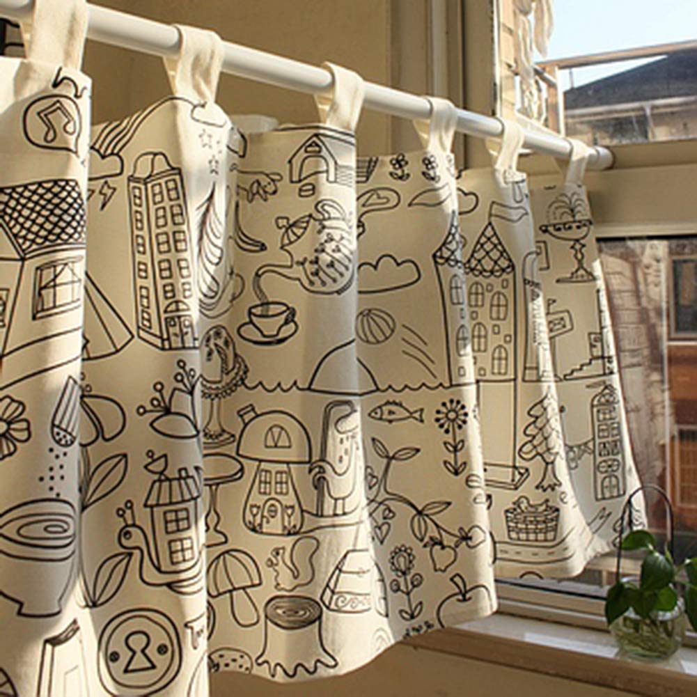Rideau court de cuisine pour décoration de meuble et évier