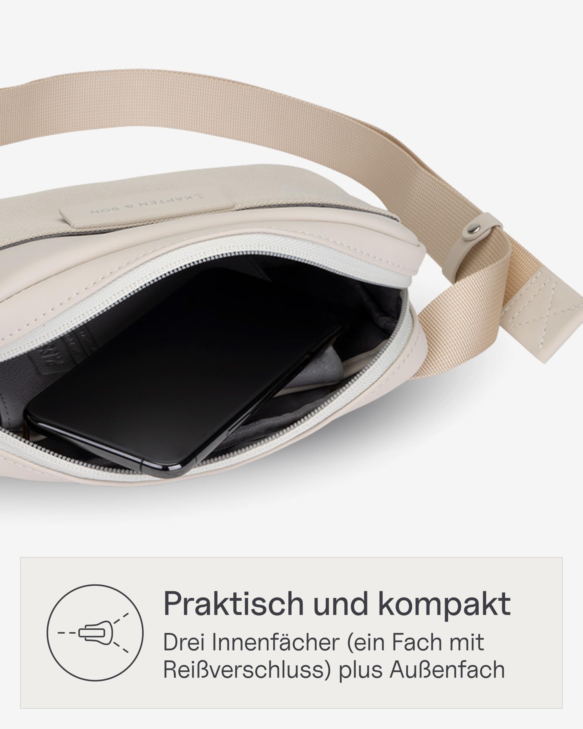 Kapten & Son Bauchtasche Bergen Crossbody 1,5 L | Bauchtasche Damen & Herren | Handtasche | Umhängetasche klein | ideal für Reisen, Alltag, City