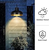 Vista 5 de Solar Barn Lights for Outside, Outdoor Wall Light Solar Powered, Farmhouse Exterior Wall Sconces, Industrial Outside Lighting Fixture, Rustic