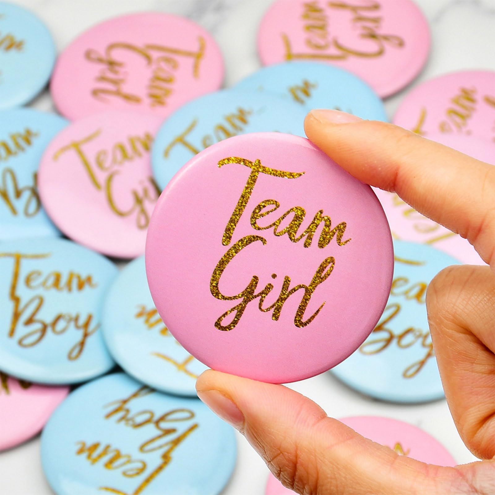 Spille Gender Reveal Party Pulsanti Rivelazione Genere Bottoni Baby Shower 24 Pezzi