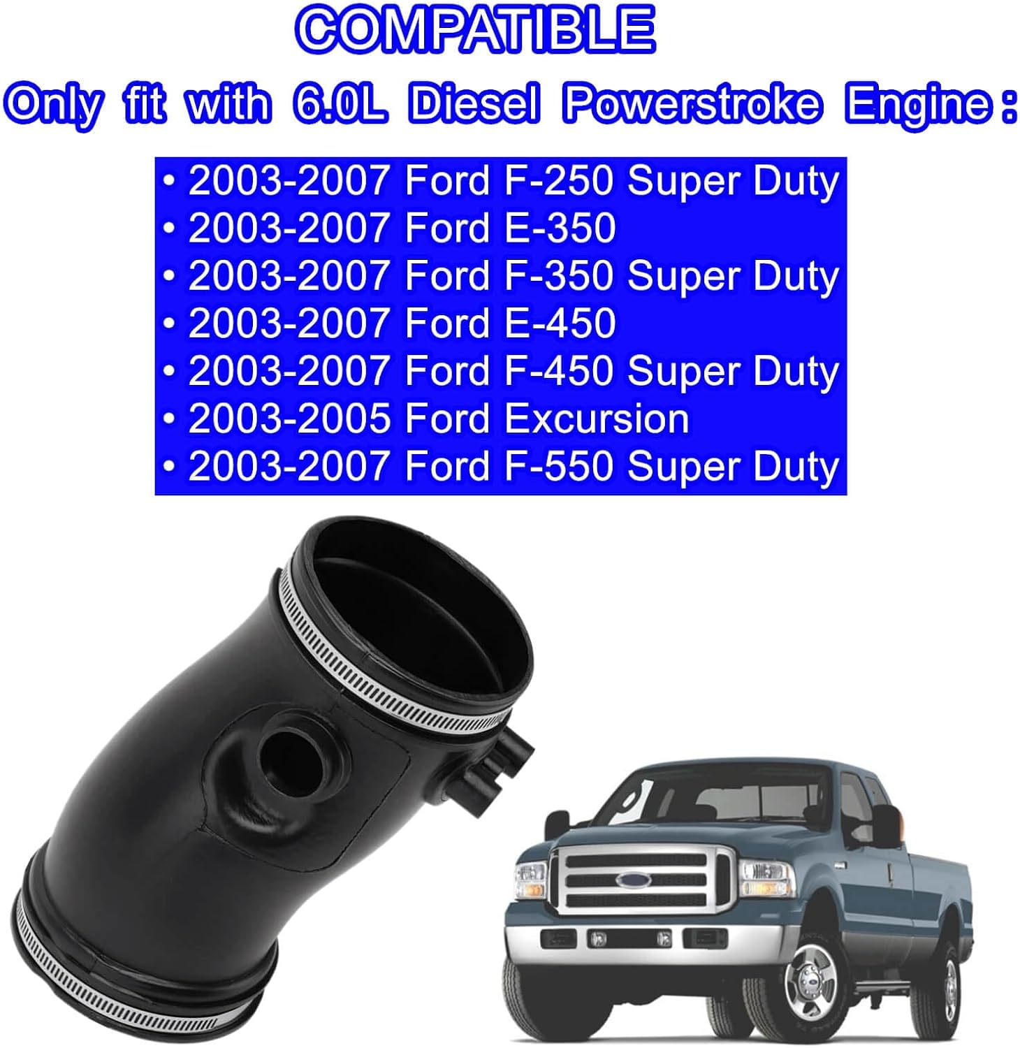 Engine Air Cleaner Inlet Duct Hose 6.0L Diesel Powerstroke For Ford,Air Intake Hose Replace 3C3Z-9C623-AA 3C3Z9C623AA