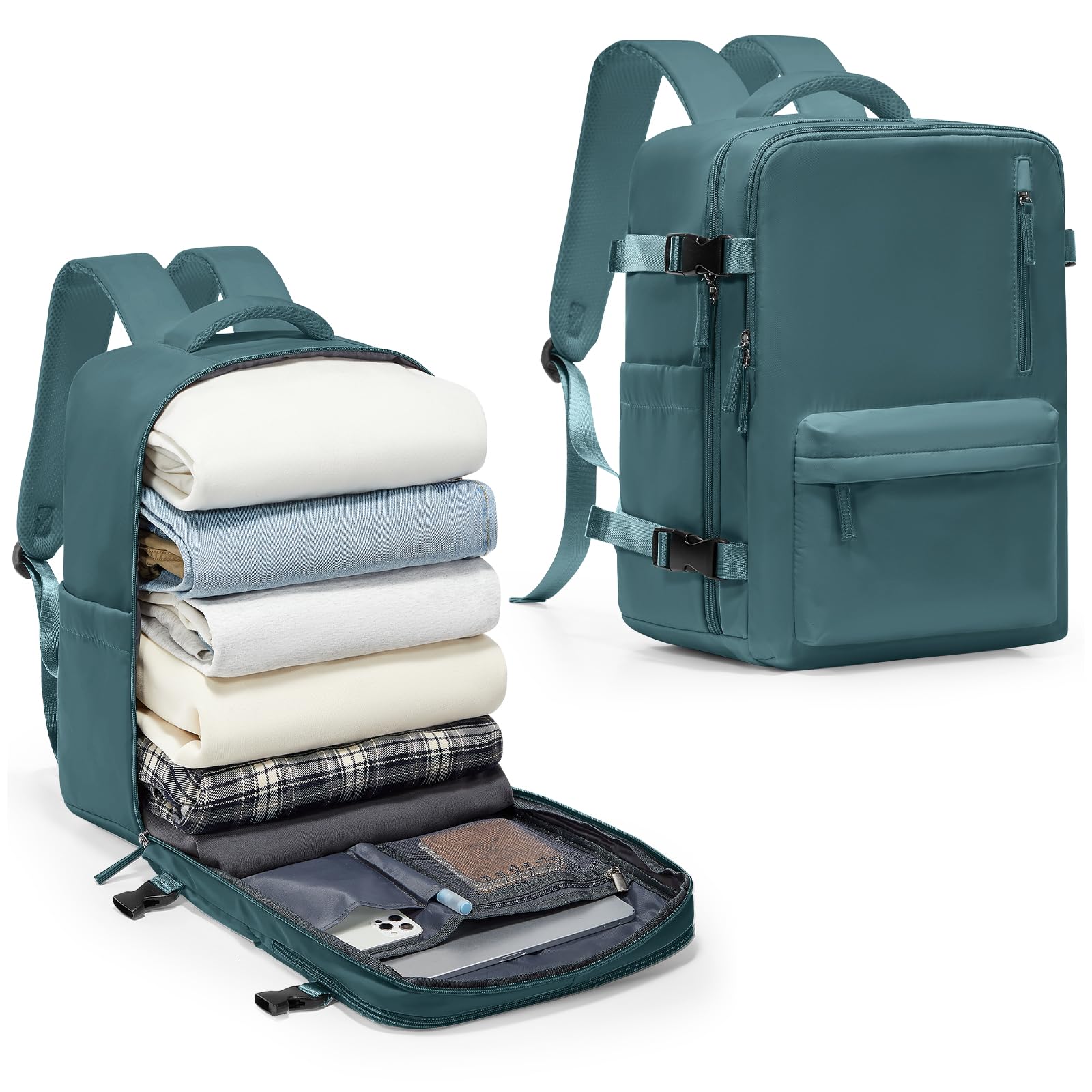 BJLFS Borse da Cabina per Ryanair 40×30×20 Zaino da Viaggio con Sottovuoto Bagaglio a Mano 40x20x25 Easyjet 45×36×20,Zaino Wizzair 40x30x20,Zaino Casual per laptop da 14 pollici per scuola