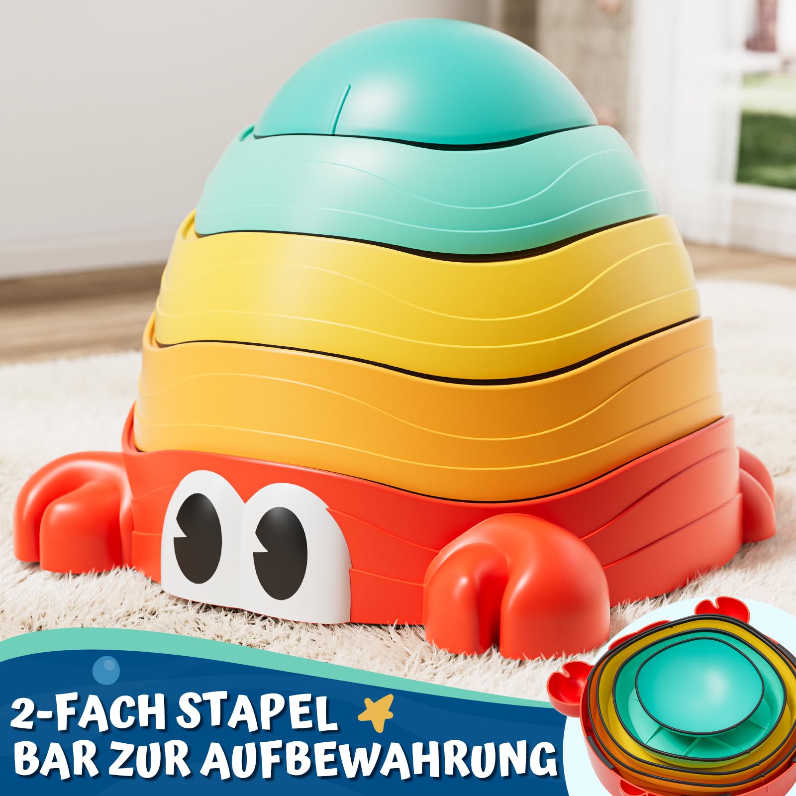 Lehoo Castle Balanciersteine für Kinder, Rutschfeste Stapelsteine Stepping Stones Kids, Balance Steine Set Für Drinnen und Draußen, Garten Outdoor Spielzeug Kinder