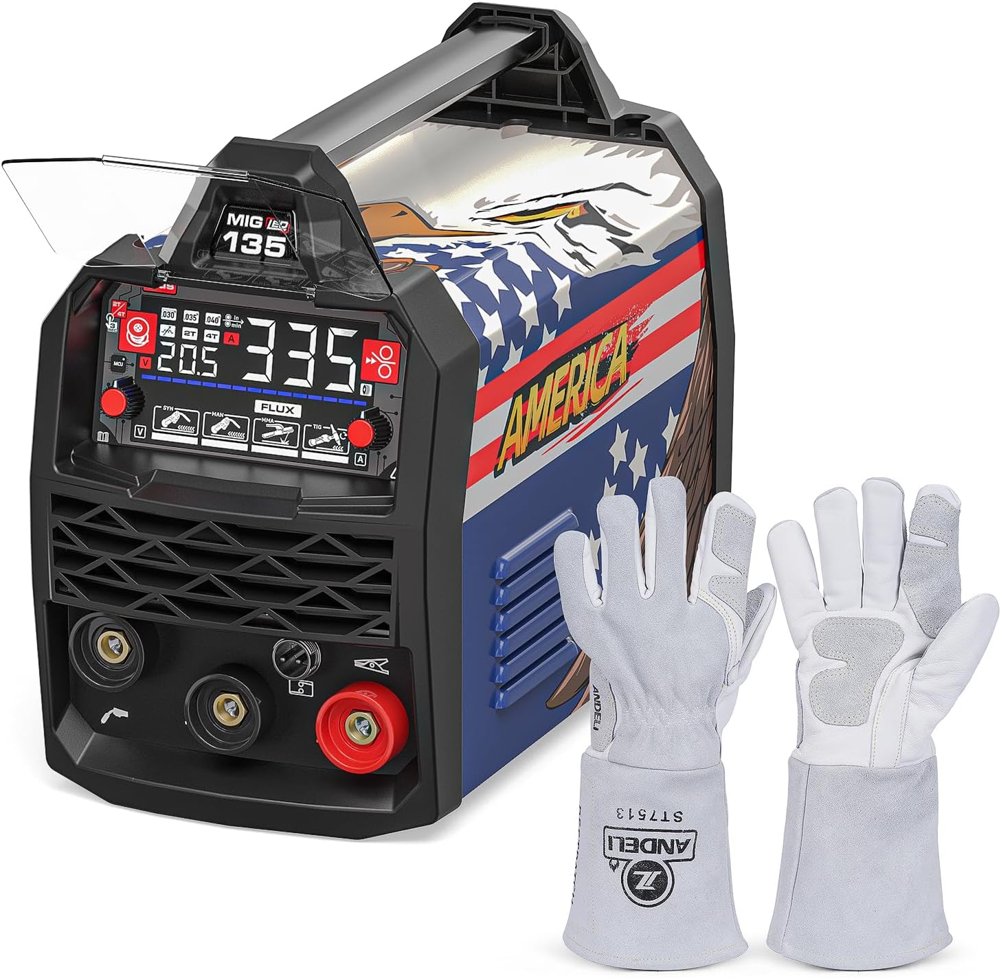 ANDELI 135Amp MIG Welder & Gloves