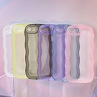 Vista 7 de Funda transparente compatible con iPhone 6S Plus/6 Plus, lindo marco ondulado de color liso, silicona suave, antiarañazos, a prueba de golpes, funda