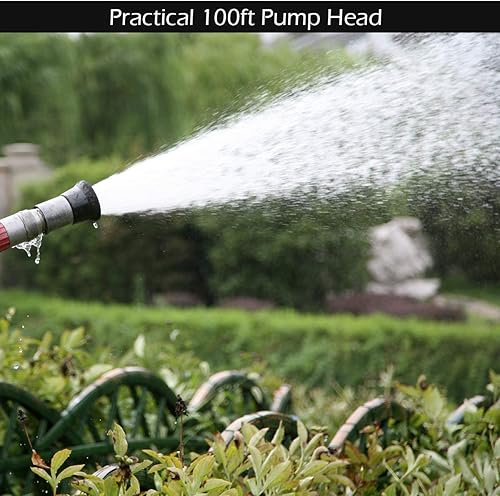 Miniatura 9 de Goplus Bomba de pozo poco profundo de 1.6 HP y tanque de presión, bomba de agua de jardín de 1000 GPH presurizada para riego del hogar, césped de