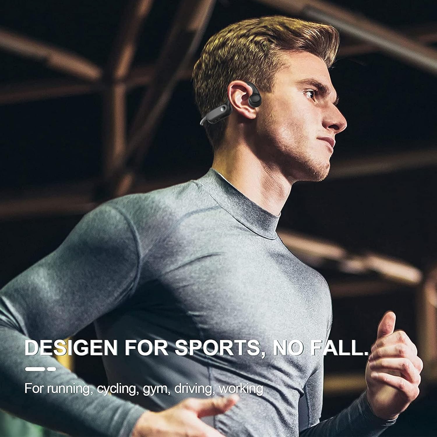 Bone Conduction Headphones - Open Ear Headphones Wireless Bluetooth 5.2 Sport Headset with Mic, 10H Playtime Sweatproof & Rainwater Proof Lightweight Earphones for Running Cycling Yoga Hiking, etc