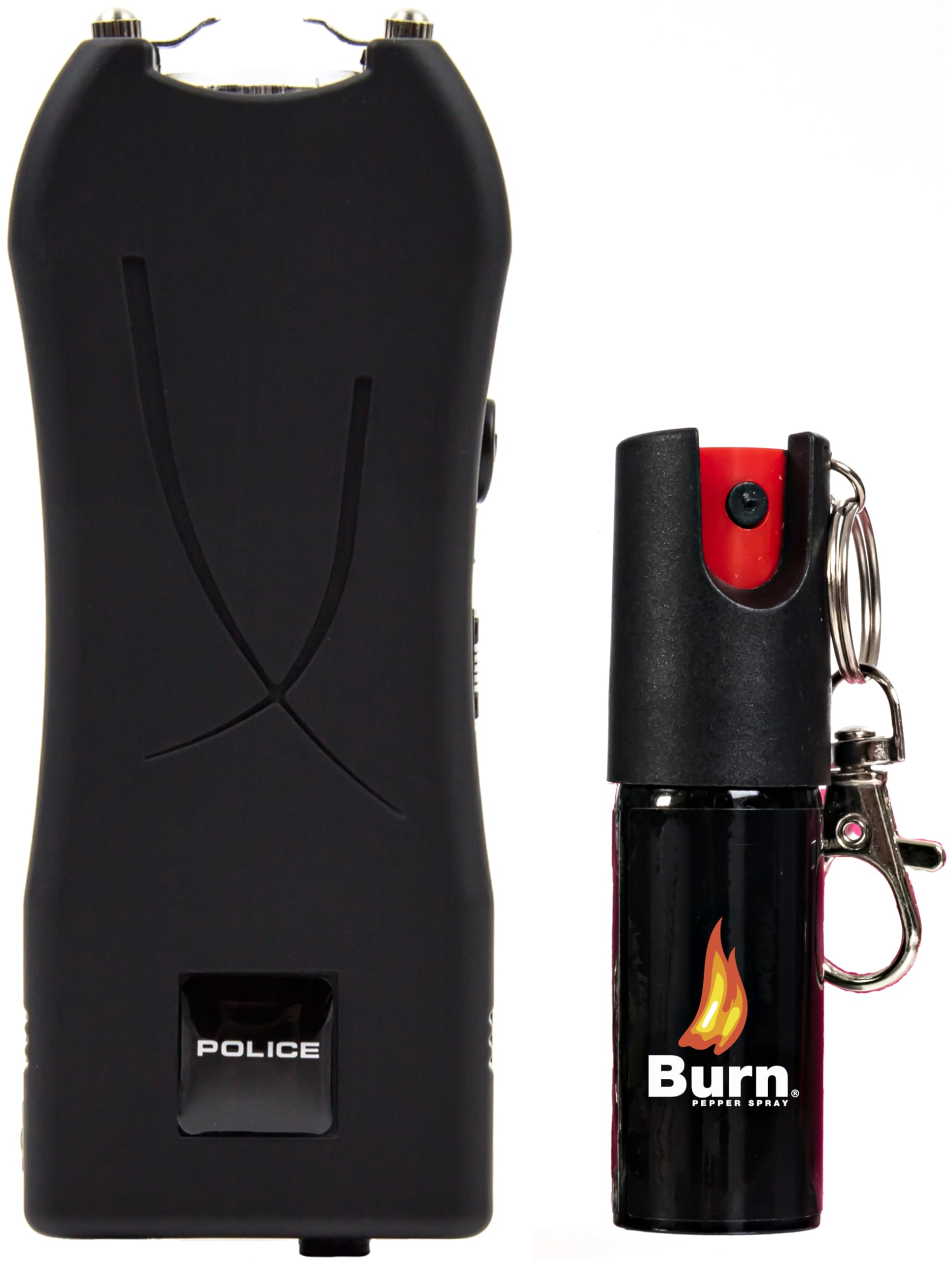 POLICEStun Gun Burn Pepper Spray Combo Women Men Self Defense - 398 Black