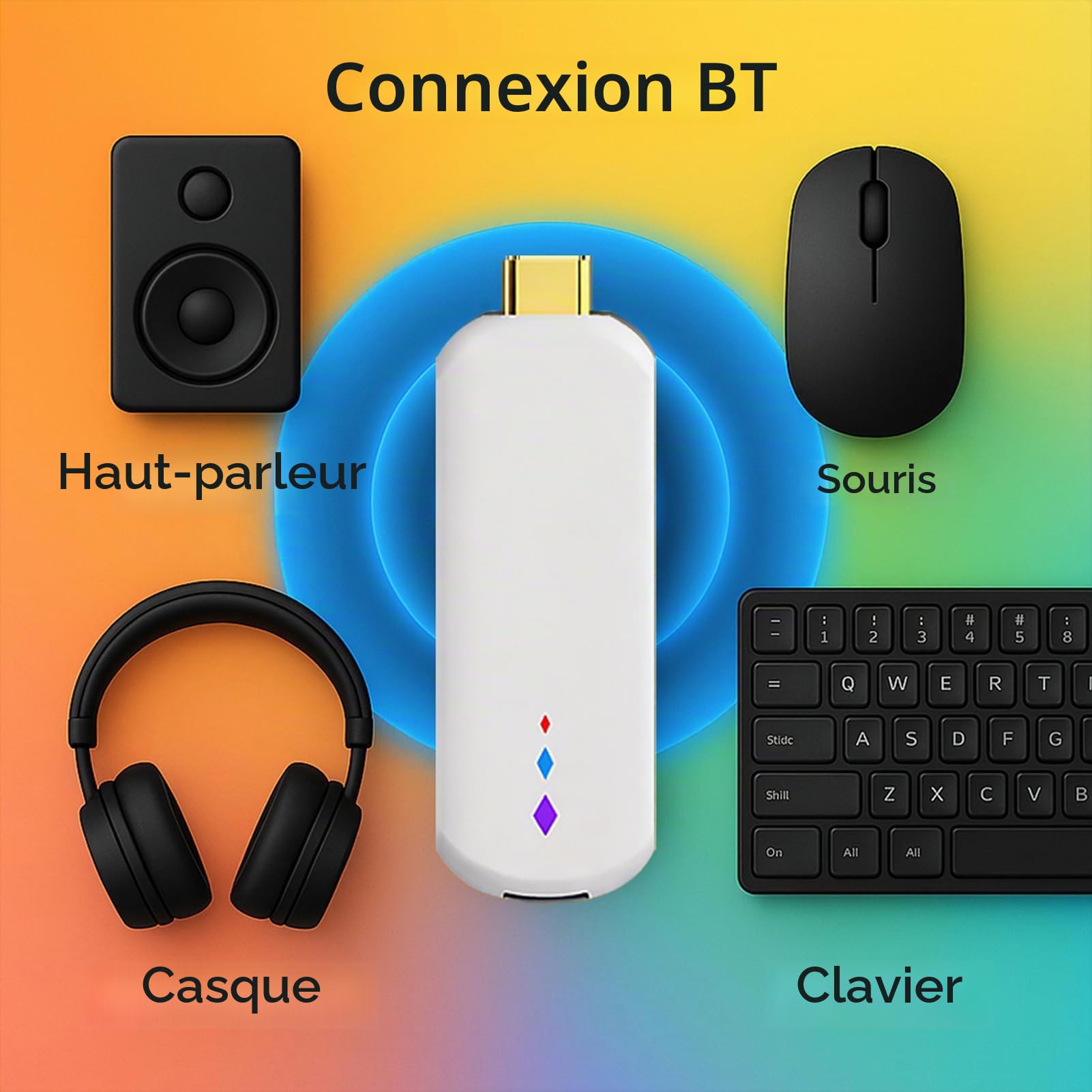 Denash Boitier TV Box Android 14.0, Appareil de Streaming 4K Ultra HD, Boîtier TV Intelligent Portable avec Télécommande Vocale pour Logiciels de Streaming, Home Cinéma
