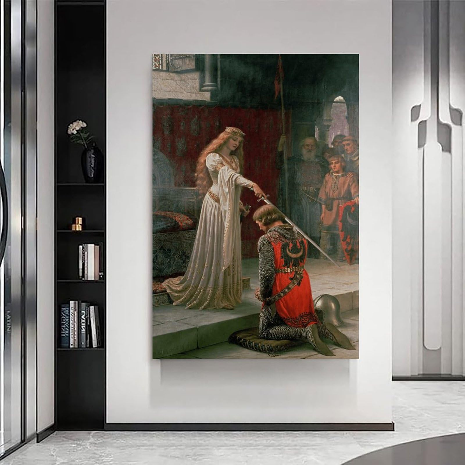 generisch The Accolade by Edmund Blair Leighton nowoczesne wydruki na płótnie, dekoracyjne obrazy do pokoju chłopca lub dziewczynki, obrazy ścienne do salonu i obrazów z motywami świątecznymi, 30 x 40