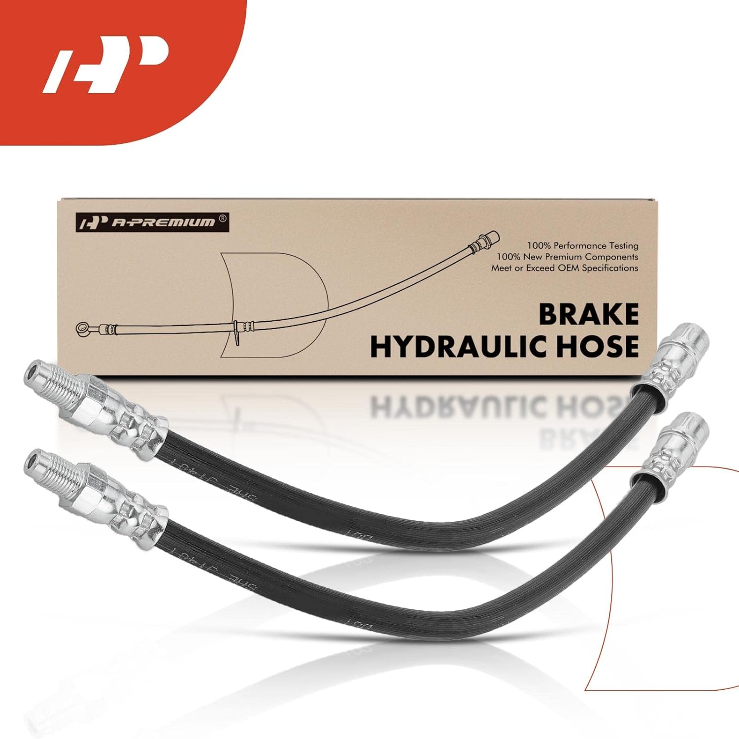 A-Premium Rear Brake Hydraulic Hose Compatible with Mercedes-Benz Models - C220, C230, C240, C280, C32/C43/C55 AMG, CL500, CL600, CLK320, CLK350, CLK55 AMG, E300, E320, E55 AMG, S320, S420, Pack of 2