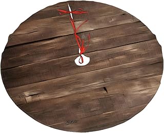 Rustic Old Barn Wood Printing Christmas Tree Skirt Decorations Trees Skirts Xmas Cover for Party Mat Winter Home Decoration