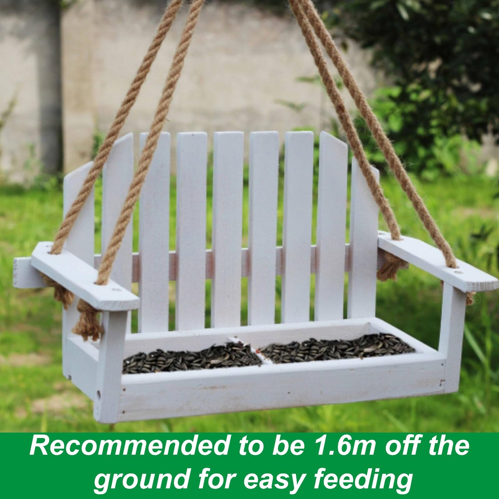 Bird Feeder, Comedero para Pájaros Salvajes Colgante Comedero Pájaros Exterior, Fácil de Llenar y Limpiar, Diseño Tipo Banco, Gran Capacidad, para Jardines y Patios