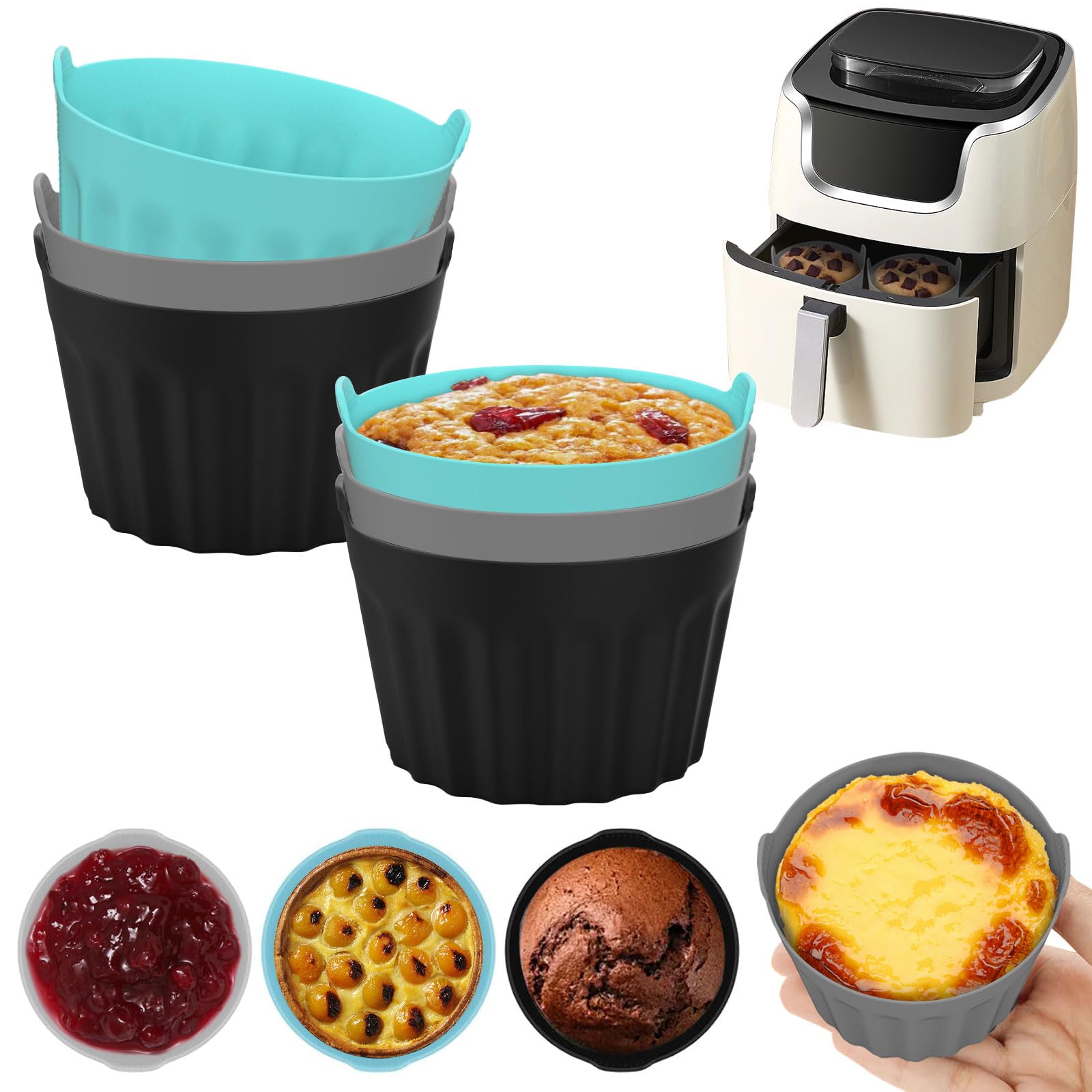 Moule Silicone Air Fryer Accessoire 2-Pièces Moule En Silicone Pour