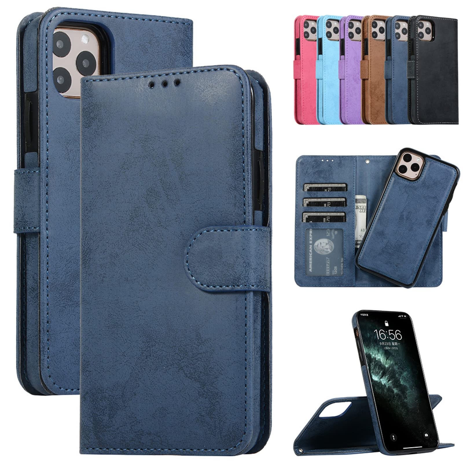 iPhone 13 Mini Case - Folio Flip Wallet Phone Case - Custodia per telefono con portafoglio, flip folio, in pelle premium, porta carte di credito, chiusura magnetica, supporto antiurto. - DEVYN
