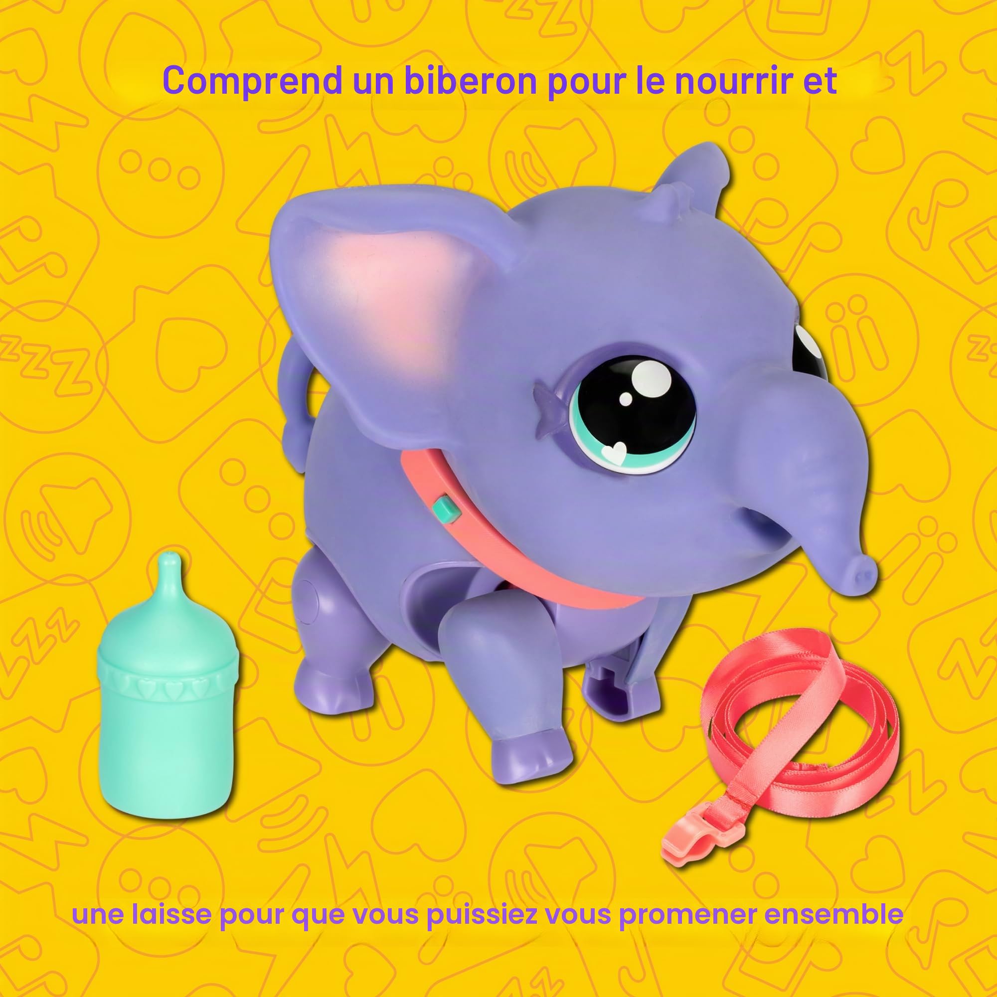 Little Live Pets My Walking Elefant, l'éléphant Animal de Compagnie Jouet, Marche et Danse au Rythme de la Musique, Sons et réactions, poupée en Peluche Interactive, +4 Ans, célèbre (LPK02000)