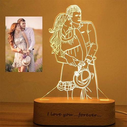 Personalized Custom Photo 3D Lamp Photo Engraving Custom Text Best