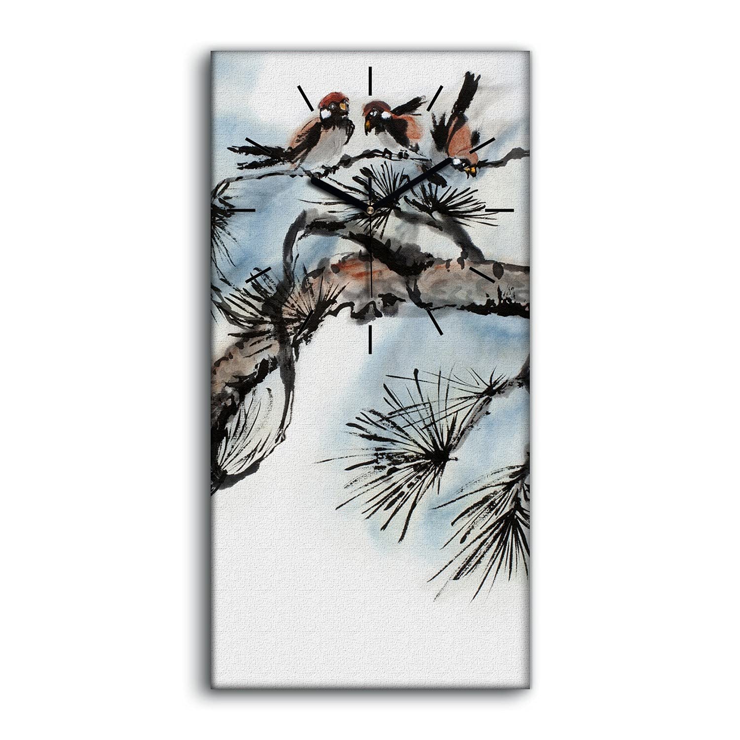 Horloge sur Toile Silencieuse Coloray 30x60cm pour Dormir sans Tic-Tac