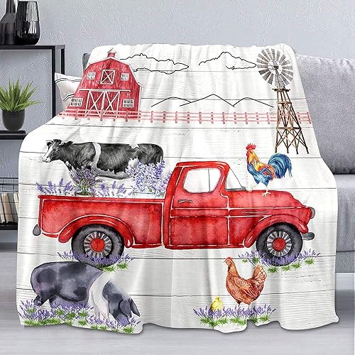 Miniatura 8 de LUVIVIHOME Manta de otoño, manta azul de camión de granja, hojas de arce granja, girasol, cosecha, calabaza, manta blanca, manta ligera y suave de