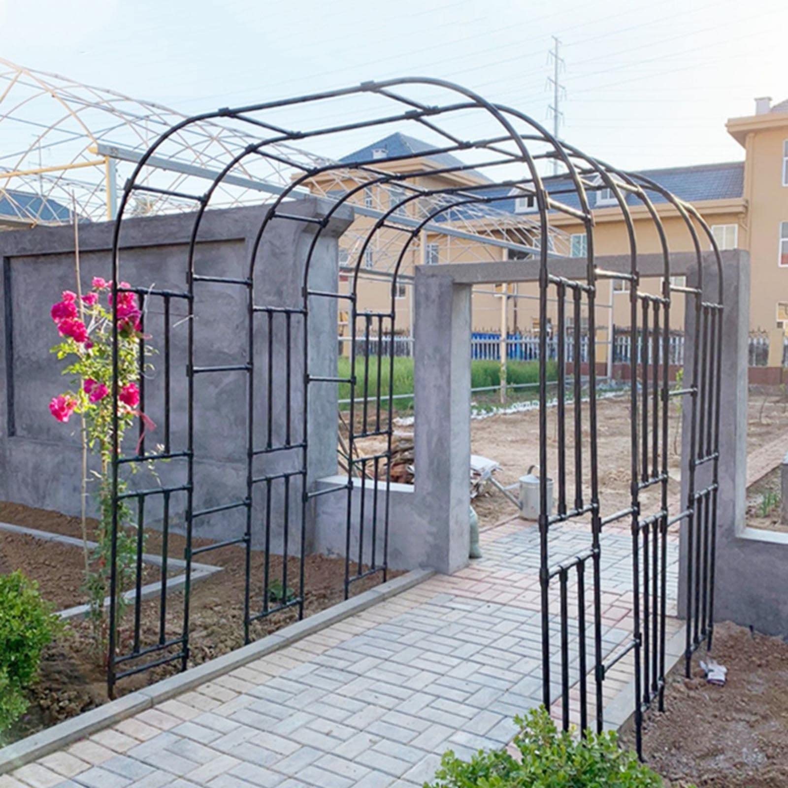 Base de support pour plantes et arche de mariage en métal de jardin stable